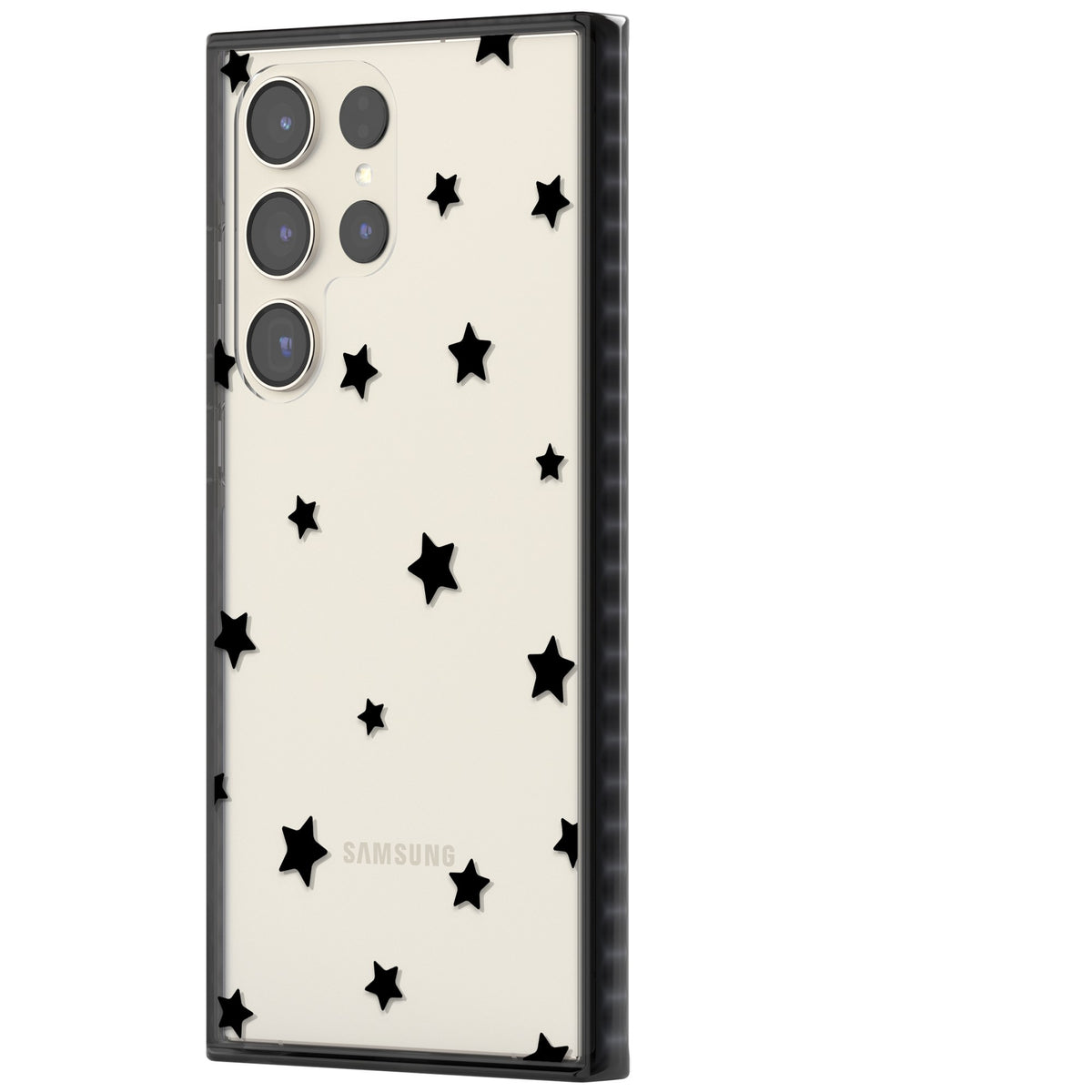 Starry Night Black Stars Samsung S22 Ultra / Samsung S23 Ultra / Samsung S24 Ultra Impact Black Phone Case side