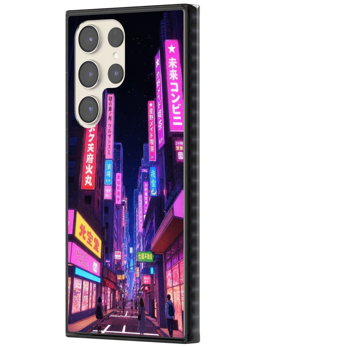 Shibuya At Night Samsung S22 Ultra / Samsung S23 Ultra / Samsung S24 Ultra Impact Black Phone Case side