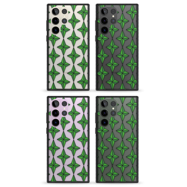 Emerald Stars Pattern (Clear) Impact Phone Case for Samsung Galaxy S24 Ultra , Samsung Galaxy S23 Ultra, Samsung Galaxy S22 Ultra