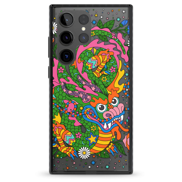 Psychedelic Jungle Dragon Impact Phone Case for Samsung Galaxy S24 Ultra , Samsung Galaxy S23 Ultra, Samsung Galaxy S22 Ultra