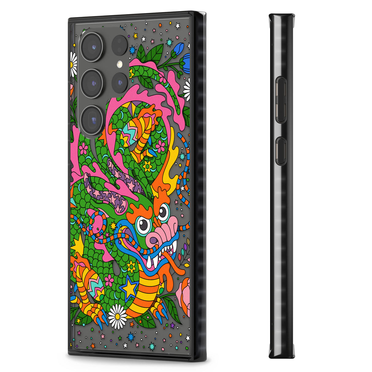 Psychedelic Jungle Dragon Impact Phone Case for Samsung Galaxy S24 Ultra , Samsung Galaxy S23 Ultra, Samsung Galaxy S22 Ultra
