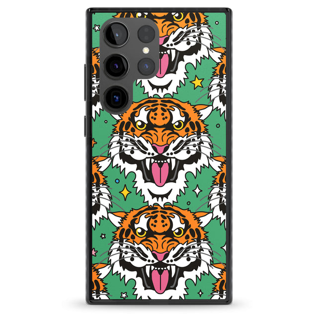 Fierce Jungle Tigers (Green) Impact Phone Case for Samsung Galaxy S24 Ultra , Samsung Galaxy S23 Ultra, Samsung Galaxy S22 Ultra