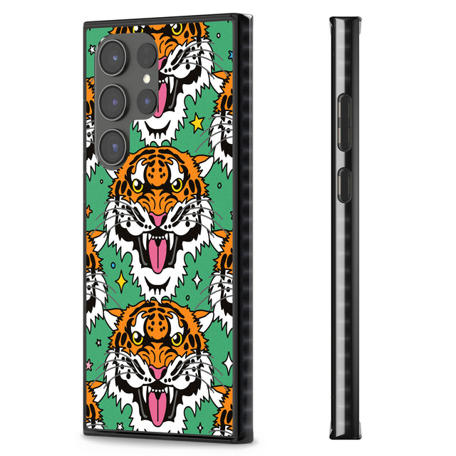 Fierce Jungle Tigers (Green) Impact Phone Case for Samsung Galaxy S24 Ultra , Samsung Galaxy S23 Ultra, Samsung Galaxy S22 Ultra