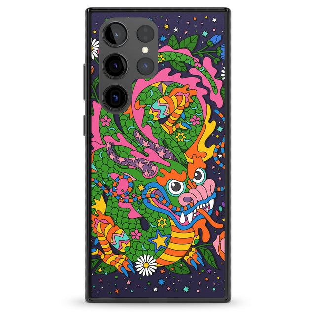 Psychedelic Jungle Dragon (Purple) Impact Phone Case for Samsung Galaxy S24 Ultra , Samsung Galaxy S23 Ultra, Samsung Galaxy S22 Ultra