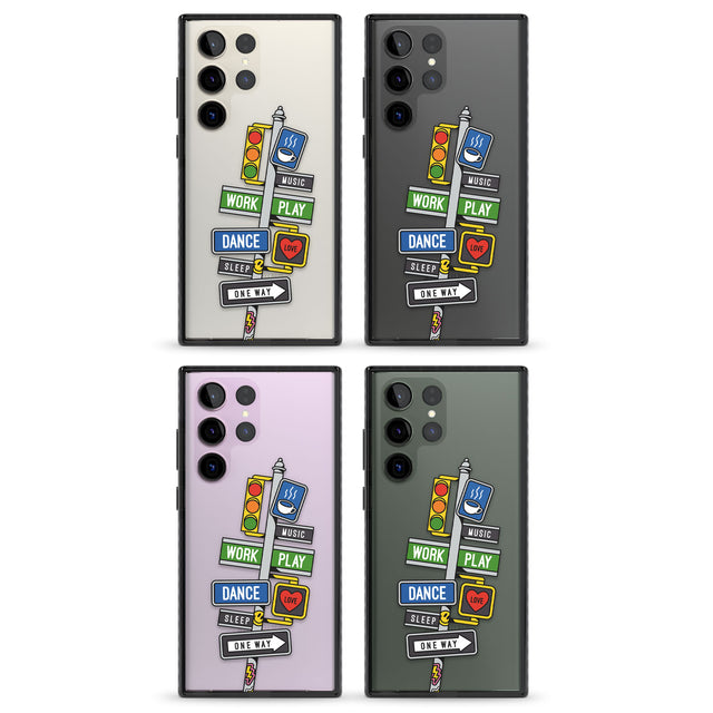 Mood Street Signs Impact Phone Case for Samsung Galaxy S24 Ultra , Samsung Galaxy S23 Ultra, Samsung Galaxy S22 Ultra