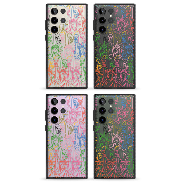Multicolour Liberty Line Pattern Impact Phone Case for Samsung Galaxy S24 Ultra , Samsung Galaxy S23 Ultra, Samsung Galaxy S22 Ultra