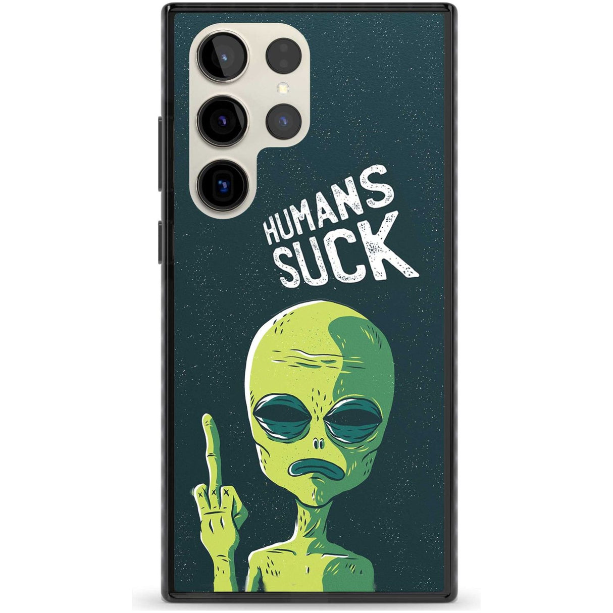 Humans Suck Alien Phone Case Samsung S22 Ultra / Black Impact Case,Samsung S23 Ultra / Black Impact Case Blanc Space