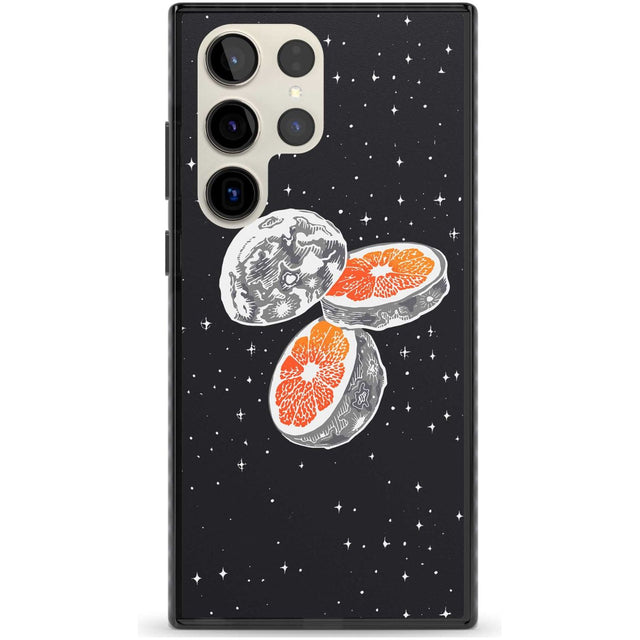 Blood Orange Moon Phone Case Samsung S22 Ultra / Black Impact Case,Samsung S23 Ultra / Black Impact Case Blanc Space