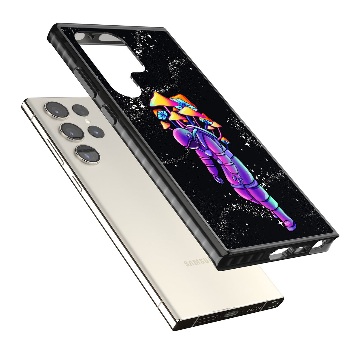 Space Mutation Samsung S22 Ultra / Samsung S23 Ultra / Samsung S24 Ultra Impact Black Phone Case angled