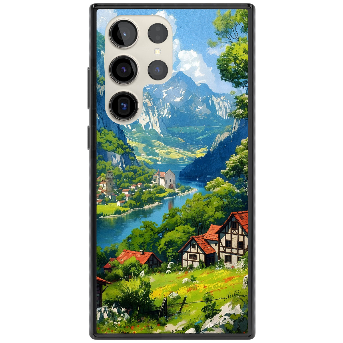 Village In The Valley Samsung S22 Ultra / Samsung S23 Ultra / Samsung S24 Ultra Impact Black Phone Case front