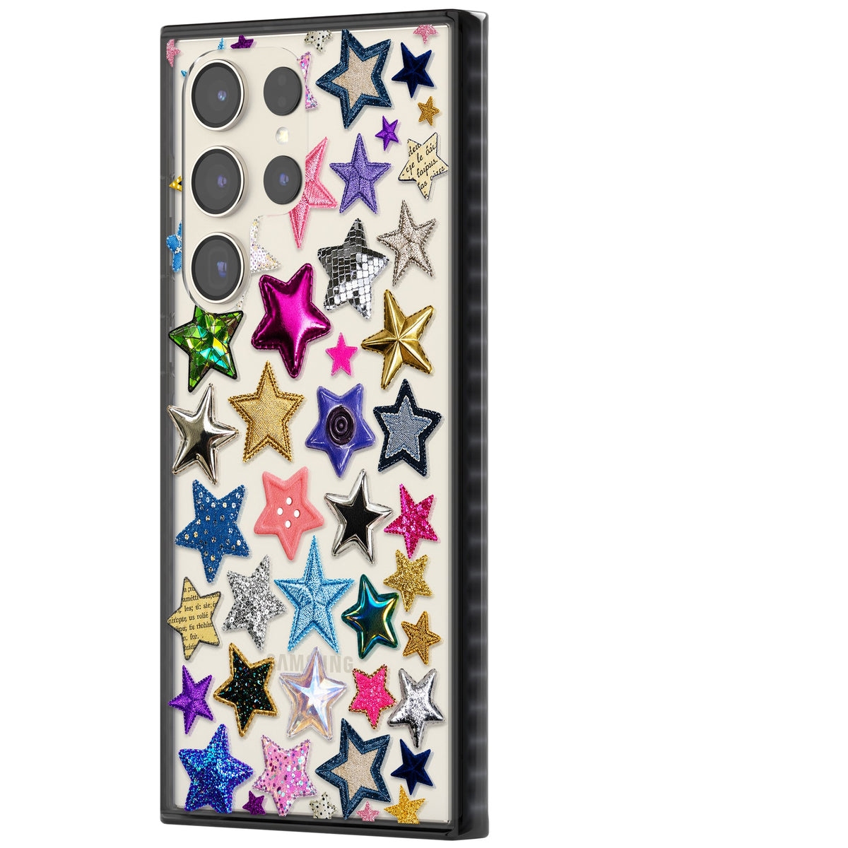 Crafty Star Mix Samsung S22 Ultra / Samsung S23 Ultra / Samsung S24 Ultra Impact Black Phone Case side