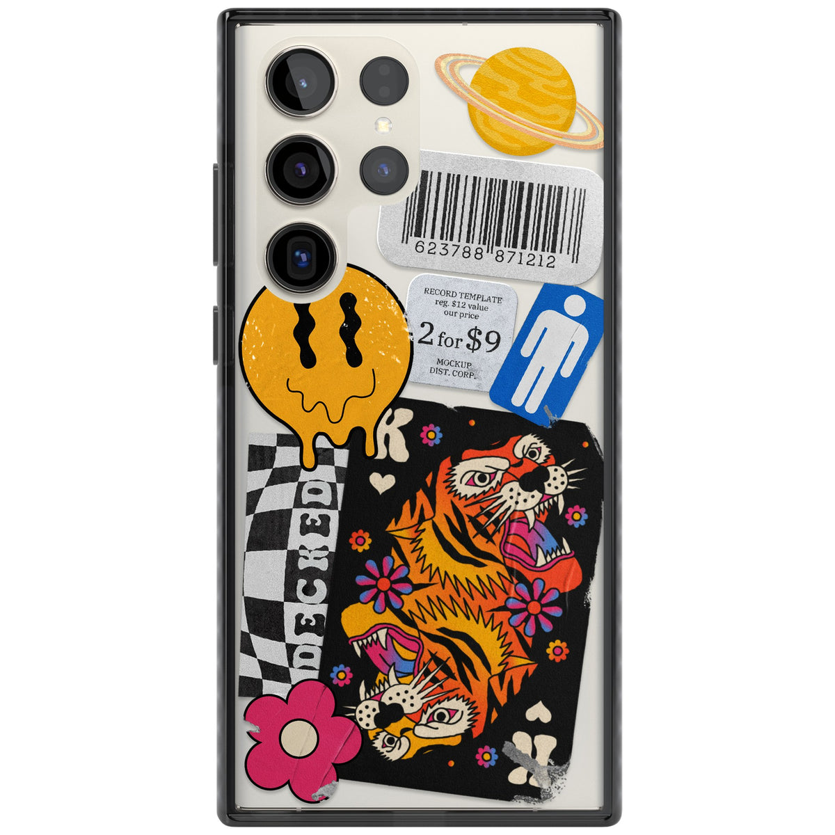 Electric Vibes Samsung S22 Ultra / Samsung S23 Ultra / Samsung S24 Ultra Impact Black Phone Case front