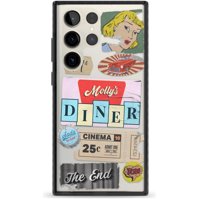 Nifty Fifties Swing Phone Case Samsung S22 Ultra / Black Impact Case,Samsung S23 Ultra / Black Impact Case Blanc Space