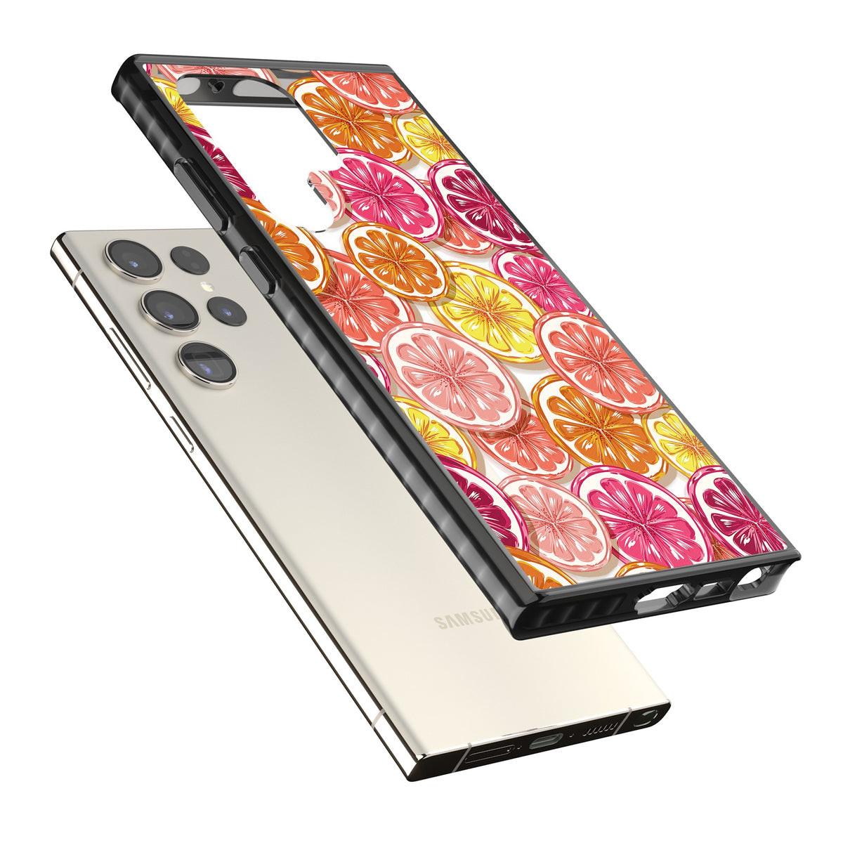 Citrus Fiesta Samsung S22 Ultra / Samsung S23 Ultra / Samsung S24 Ultra Impact Black Phone Case angled