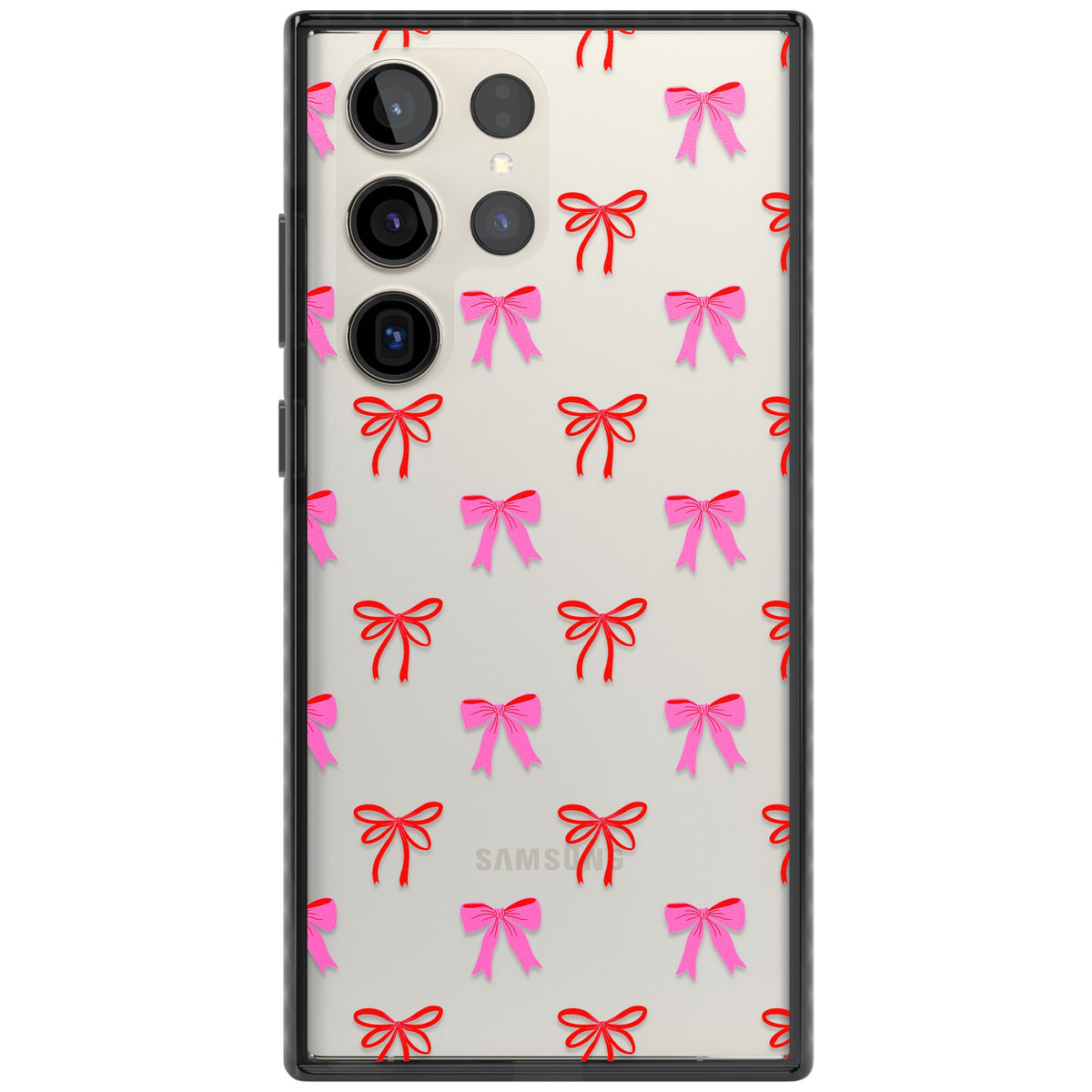 Cute Bow Pattern Samsung S22 Ultra / Samsung S23 Ultra / Samsung S24 Ultra Impact Black Phone Case front