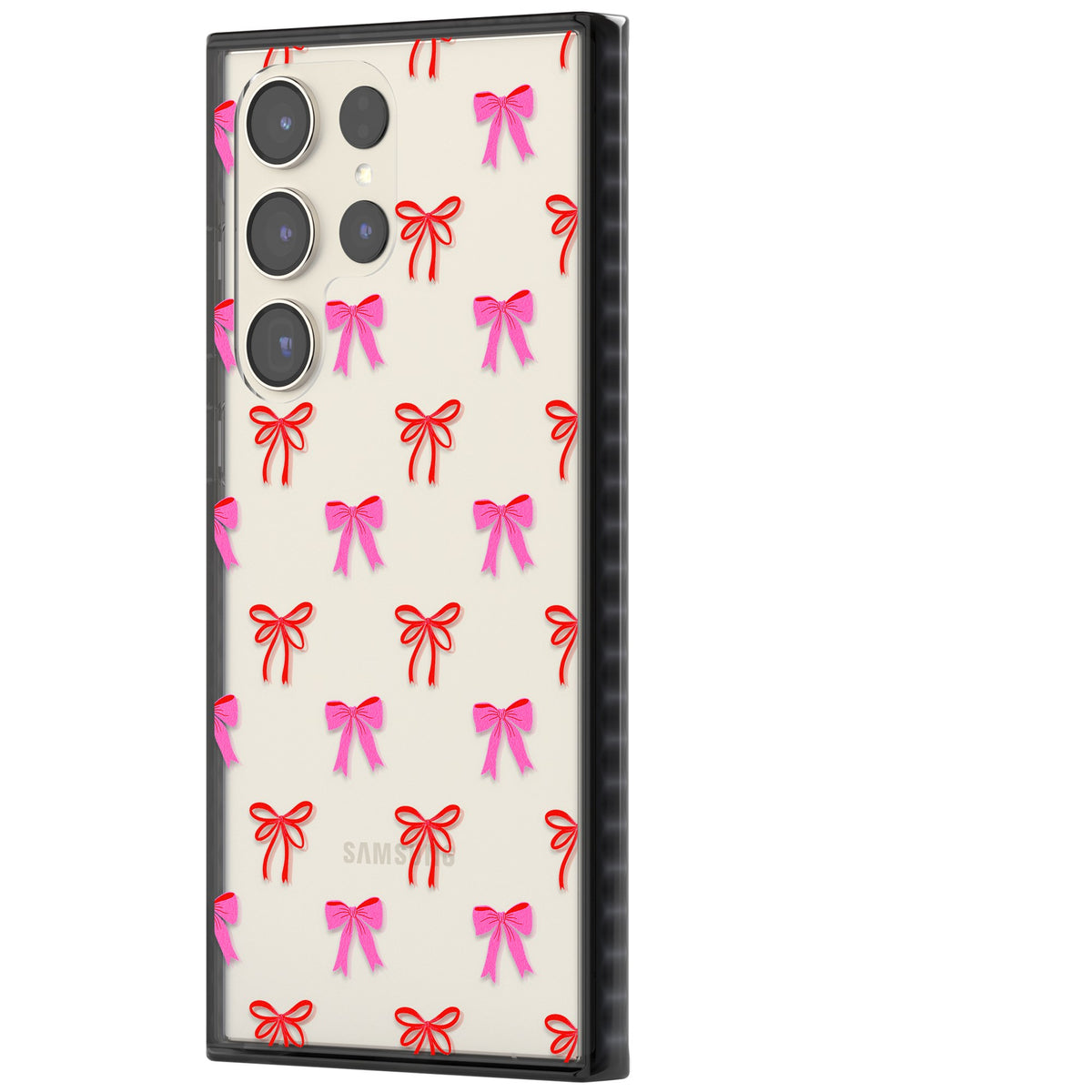Cute Bow Pattern Samsung S22 Ultra / Samsung S23 Ultra / Samsung S24 Ultra Impact Black Phone Case side