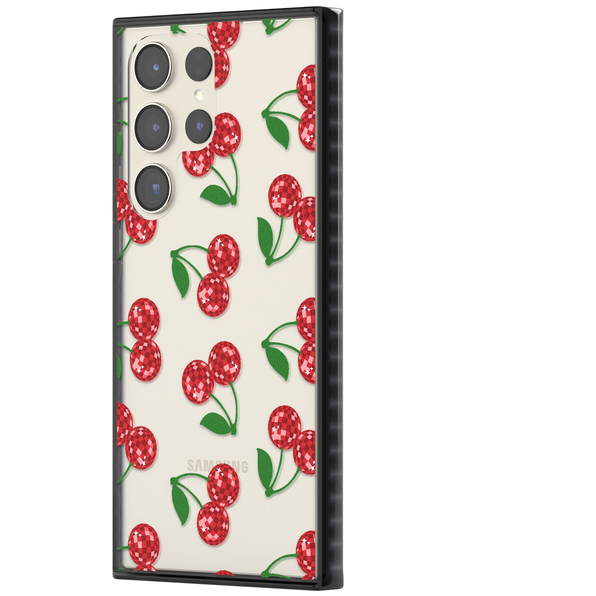 Disco Cherries Samsung S22 Ultra / Samsung S23 Ultra / Samsung S24 Ultra Impact Black Phone Case side