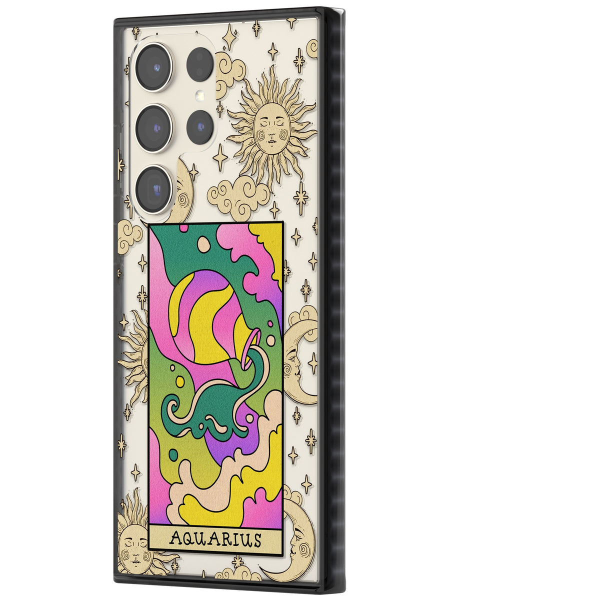 Celestial Zodiac Aquarius Samsung S22 Ultra / Samsung S23 Ultra / Samsung S24 Ultra Impact Black Phone Case side