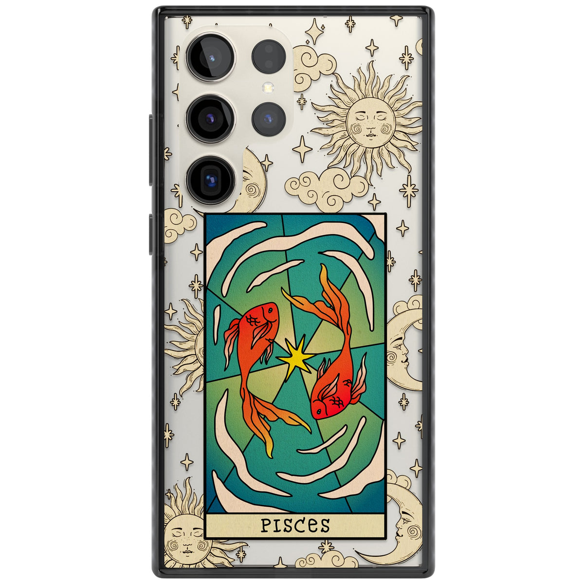 Celestial Zodiac Pisces Samsung S22 Ultra / Samsung S23 Ultra / Samsung S24 Ultra Impact Black Phone Case front