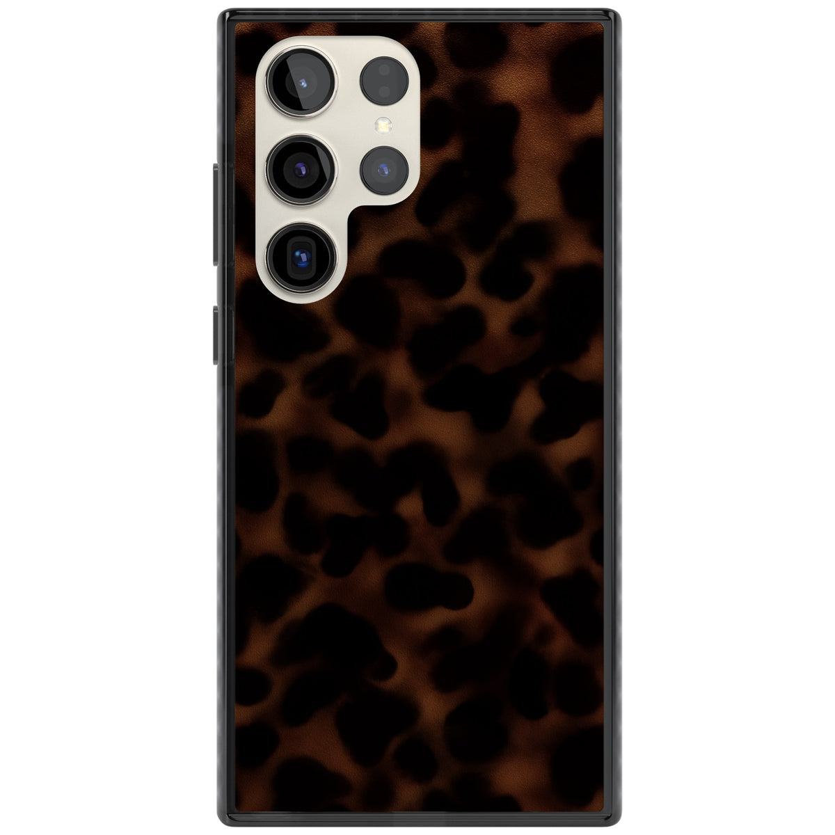 Dark Tortoise Shell old money iPhone case featuring a dark tortoiseshell pattern with amber and black animal print tones Samsung S22 Ultra / Samsung S23 Ultra / Samsung S24 Ultra Impact Black Phone Case front