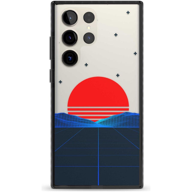 Japanese Sunset Vaporwave Phone Case Samsung S22 Ultra / Black Impact Case,Samsung S23 Ultra / Black Impact Case Blanc Space