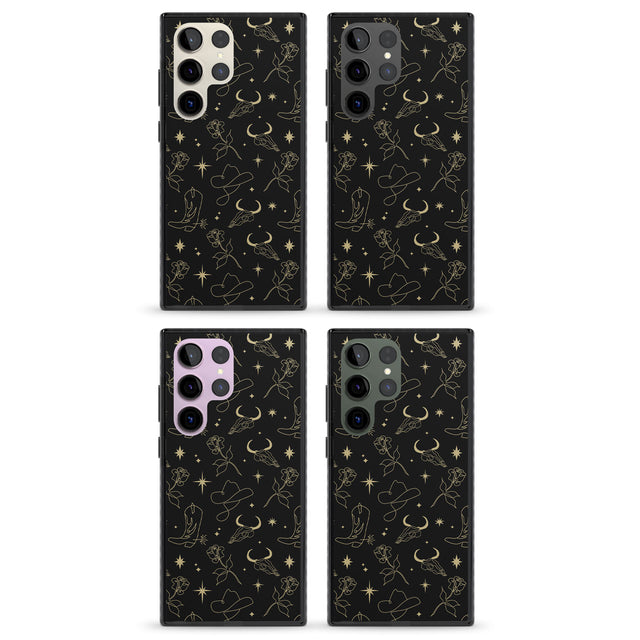 Celestial West Pattern Impact Phone Case for Samsung Galaxy S24 Ultra , Samsung Galaxy S23 Ultra, Samsung Galaxy S22 Ultra