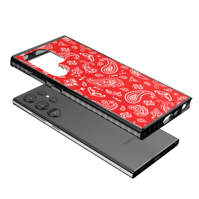 Red Bandana Impact Phone Case for Samsung Galaxy S24 Ultra , Samsung Galaxy S23 Ultra, Samsung Galaxy S22 Ultra