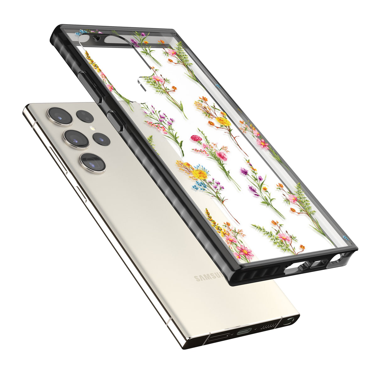 Picked Wildflowers Samsung S22 Ultra / Samsung S23 Ultra / Samsung S24 Ultra Impact Black Phone Case angled