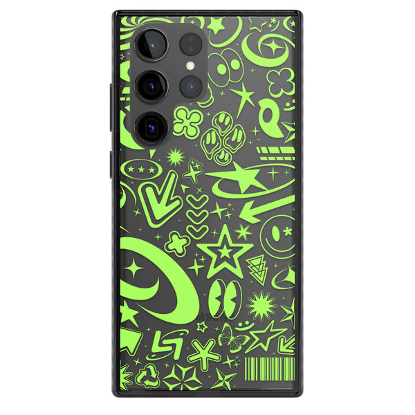 Neon Green Y2K Pattern