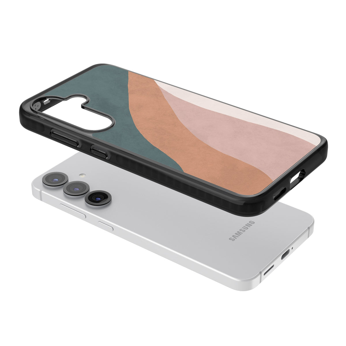 Earthwave Abstract Samsung S25 / Samsung S25 Plus / Samsung S26 / Samsung S26 Plus Impact Black Phone Case angled