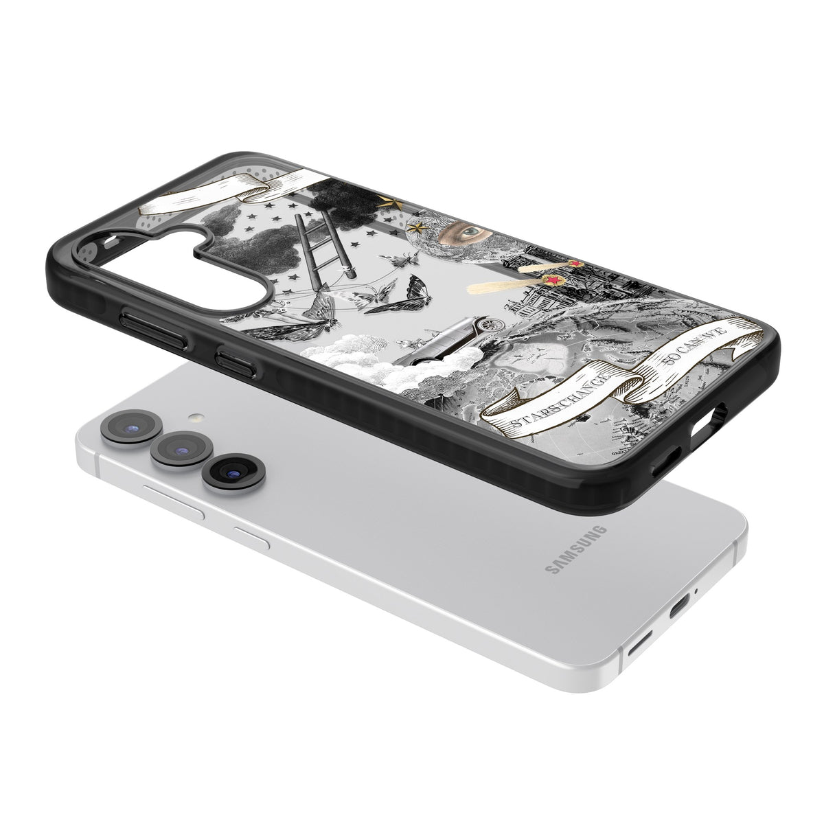 Stars Change So Can We Samsung S25 / Samsung S25 Plus / Samsung S26 / Samsung S26 Plus Impact Black Phone Case angled