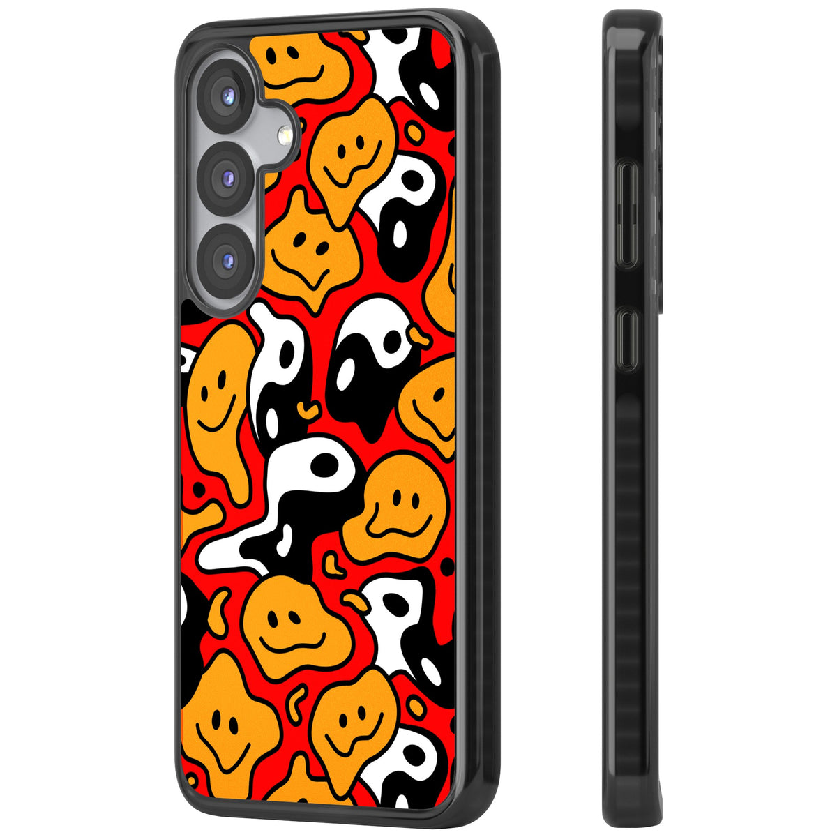 Yin Yang Acid Face Samsung S25 / Samsung S25 Plus / Samsung S26 / Samsung S26 Plus Impact Black Phone Case side