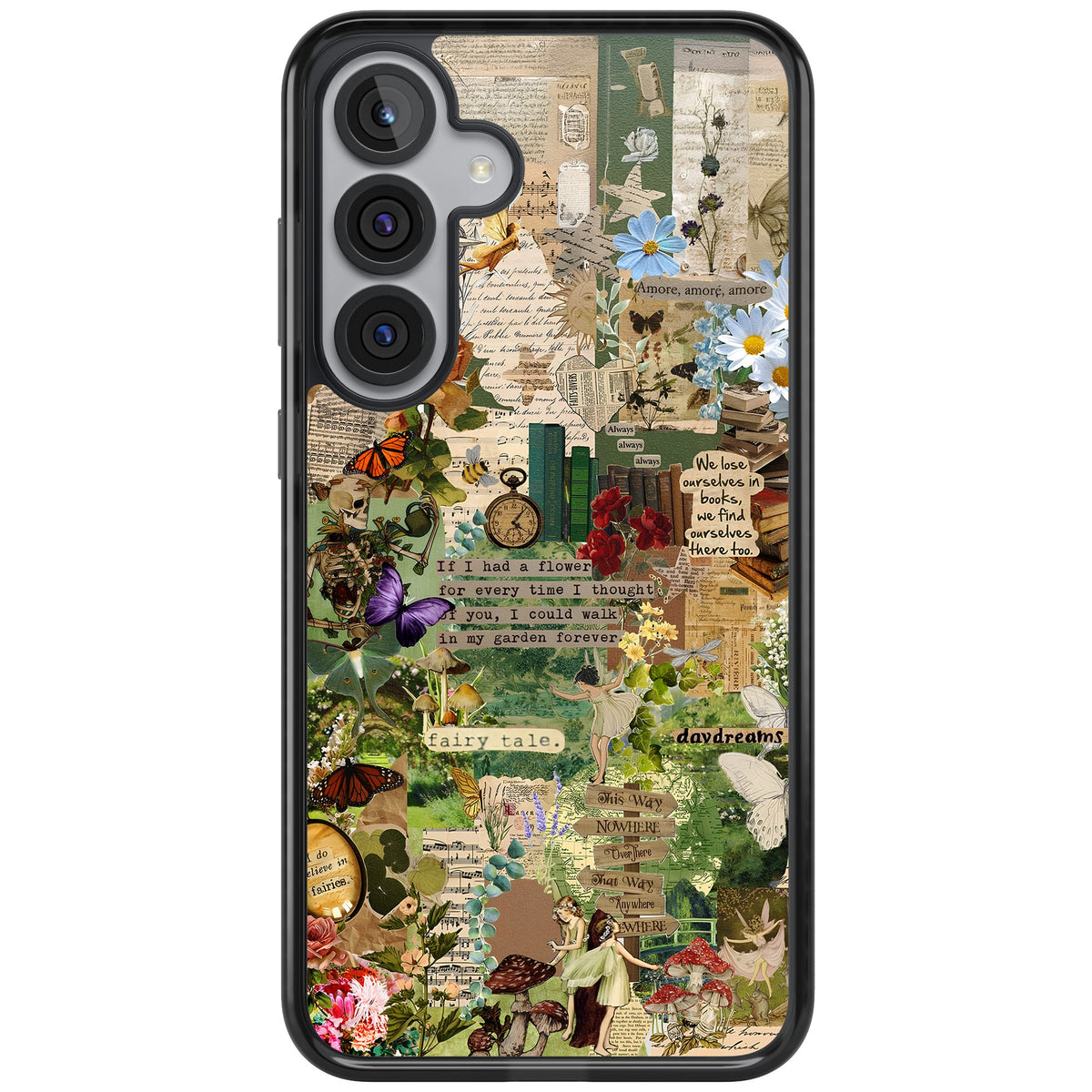Enchanted Collage Samsung S25 Plus / Samsung S26 / Samsung S26 Plus Impact Black Phone Case front