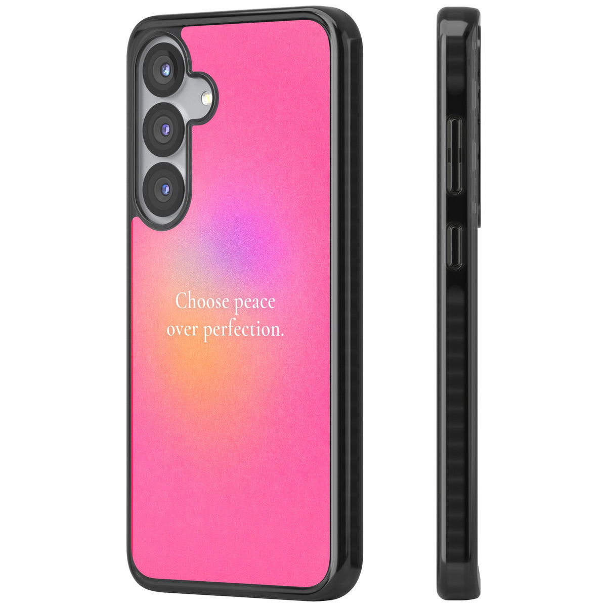 Peace Over Perfection Samsung S25 / Samsung S25 Plus / Samsung S26 / Samsung S26 Plus Impact Black Phone Case side