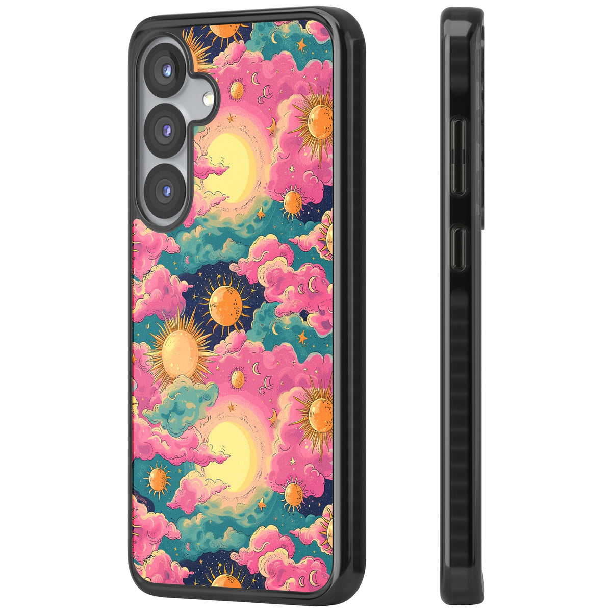Starlight Clouds Samsung S25 / Samsung S25 Plus / Samsung S26 / Samsung S26 Plus Impact Black Phone Case side