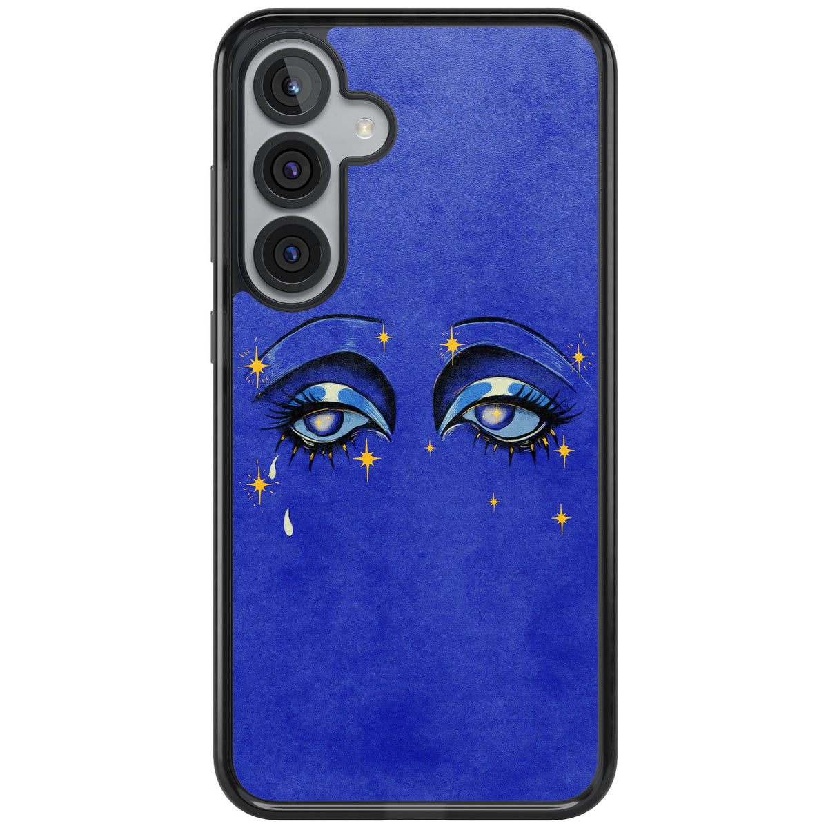 Blue Mystic Eyes Samsung S25 Plus / Samsung S26 / Samsung S26 Plus Impact Black Phone Case front