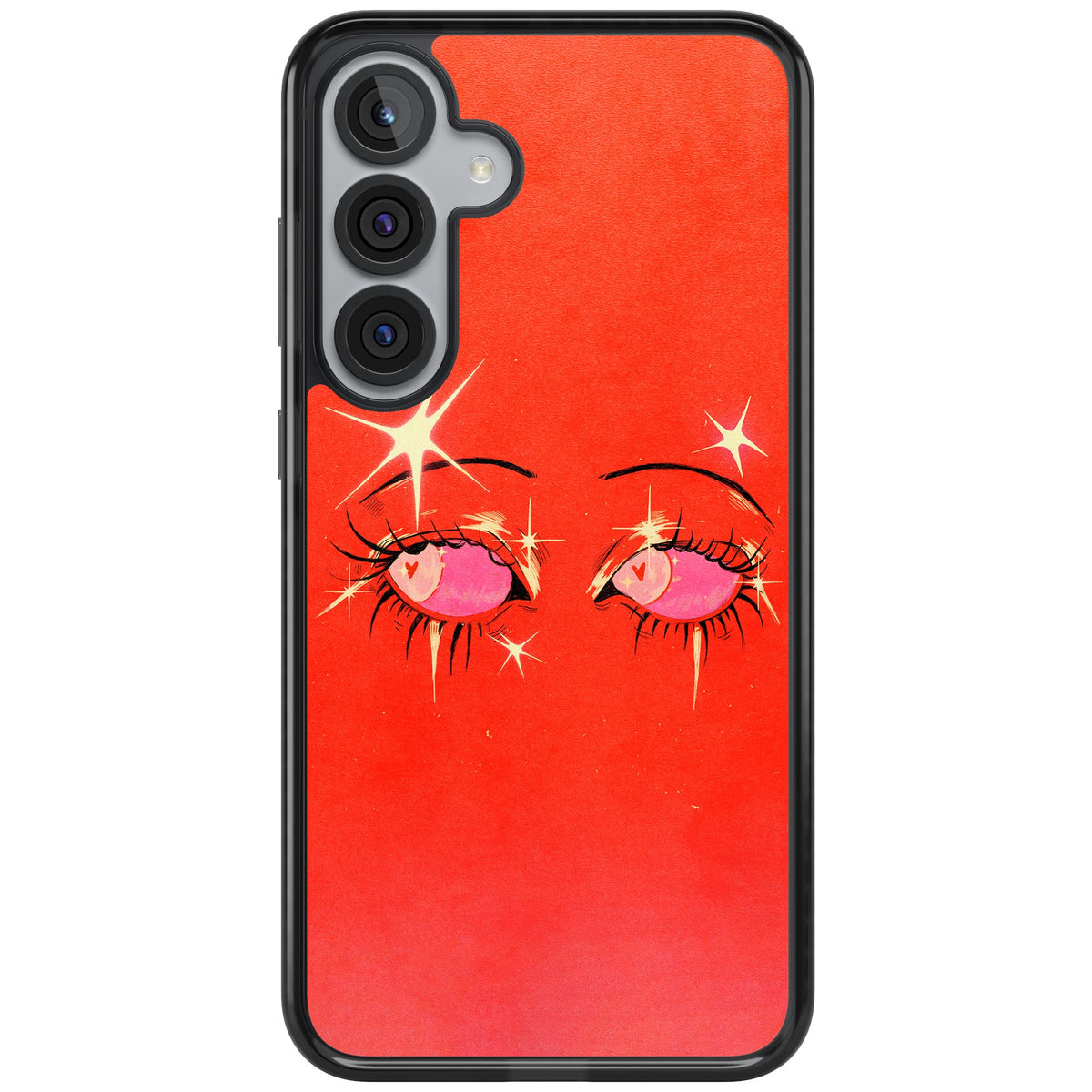 Pink Ethereal Eyes Samsung S25 Plus / Samsung S26 / Samsung S26 Plus Impact Black Phone Case front