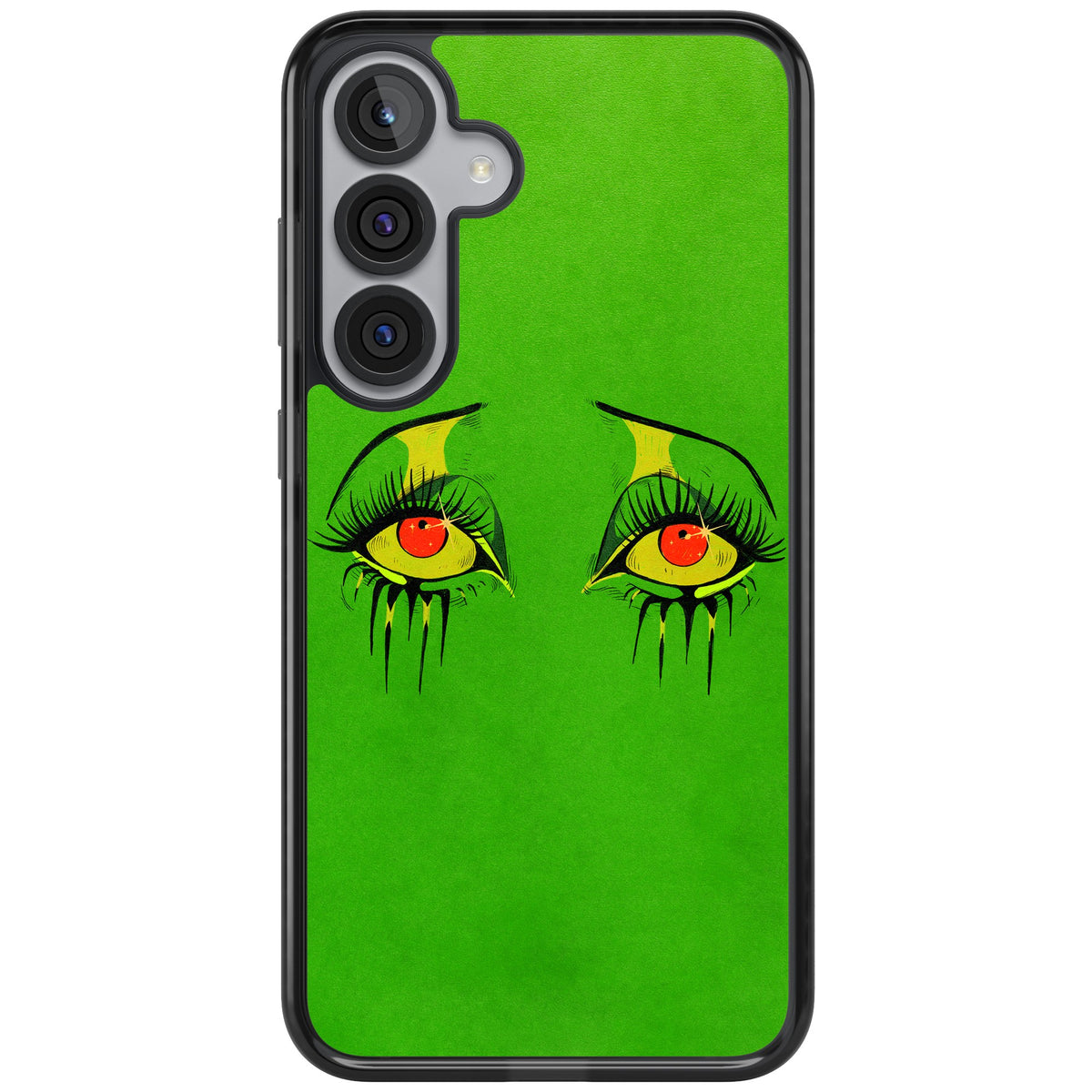 Green Enchanted Eyes Samsung S25 Plus / Samsung S26 / Samsung S26 Plus Impact Black Phone Case front