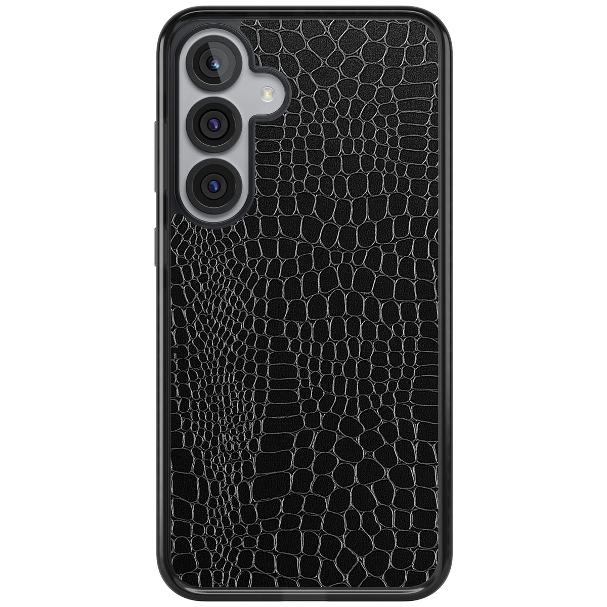 Black Snakeskin Samsung S25 Plus / Samsung S26 / Samsung S26 Plus Impact Black Phone Case front