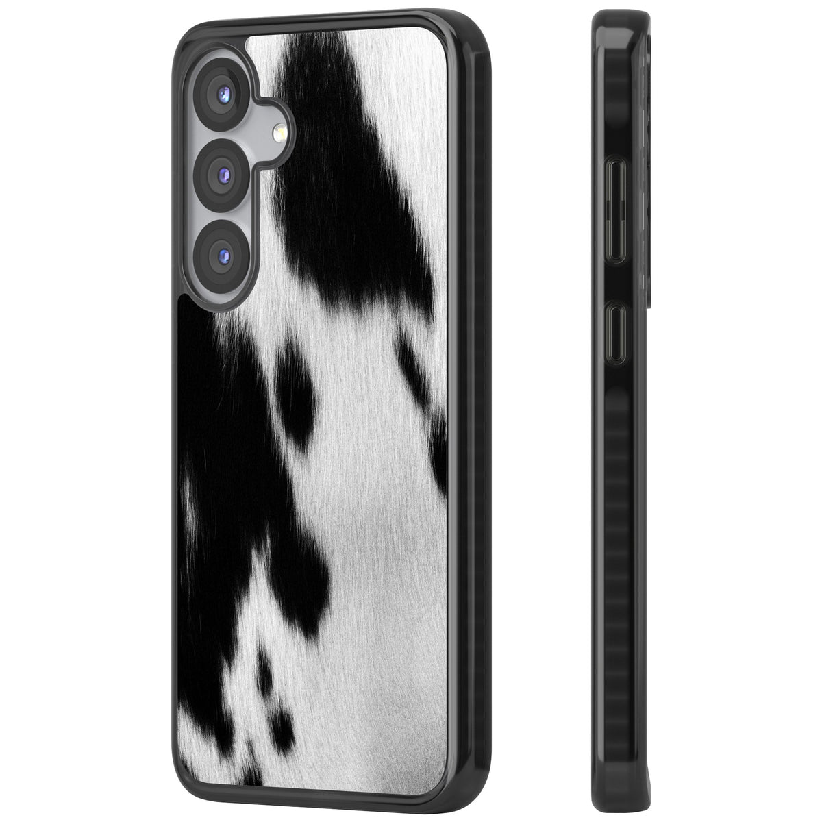 Cowhide Samsung S25 / Samsung S25 Plus / Samsung S26 / Samsung S26 Plus Impact Black Phone Case side