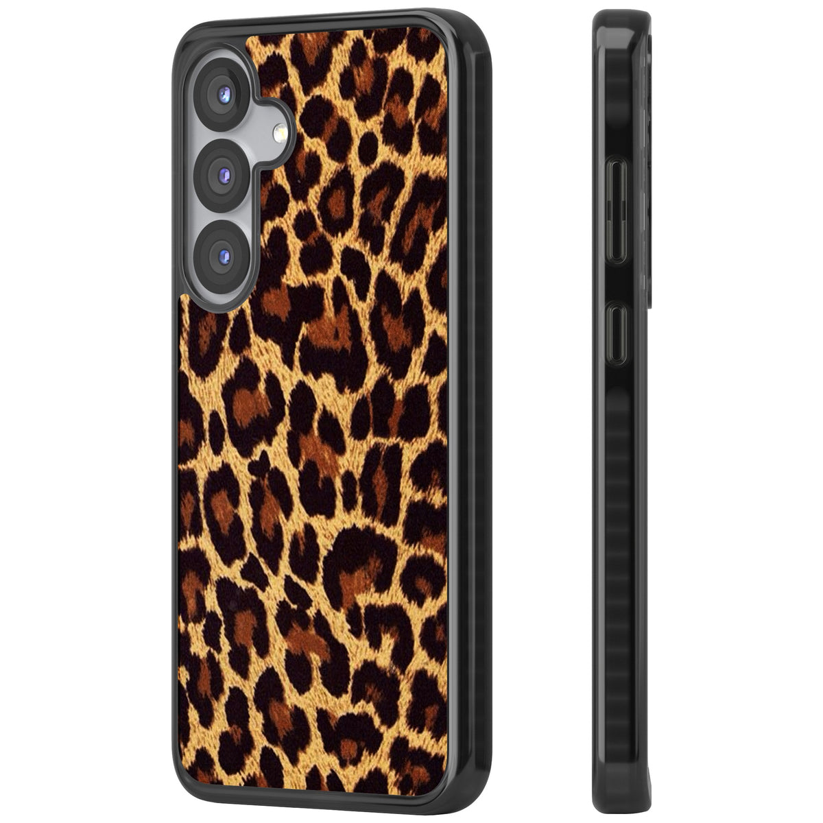 Classic Leopard Samsung S25 / Samsung S25 Plus / Samsung S26 / Samsung S26 Plus Impact Black Phone Case side