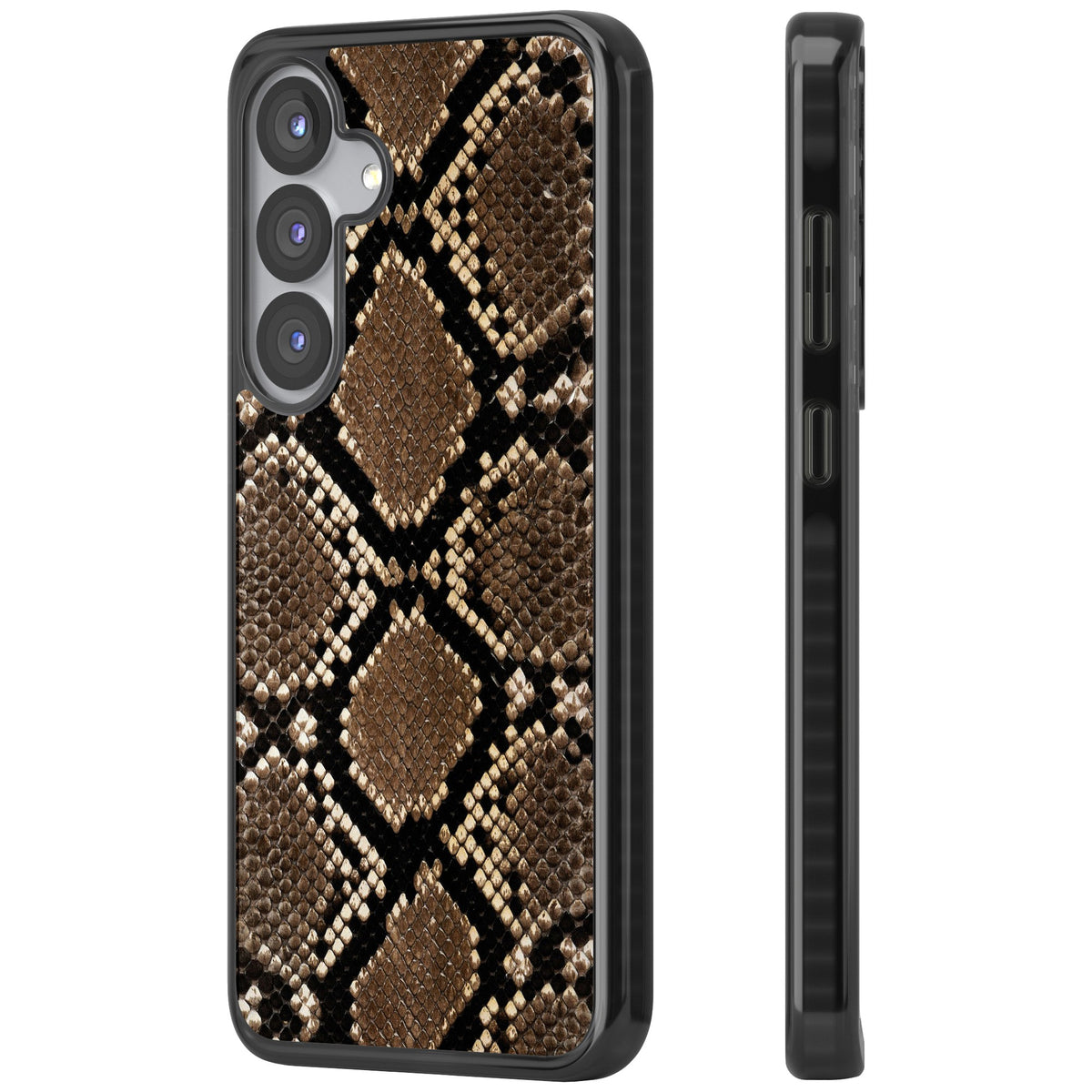 Snakeskin Samsung S25 / Samsung S25 Plus / Samsung S26 / Samsung S26 Plus Impact Black Phone Case side