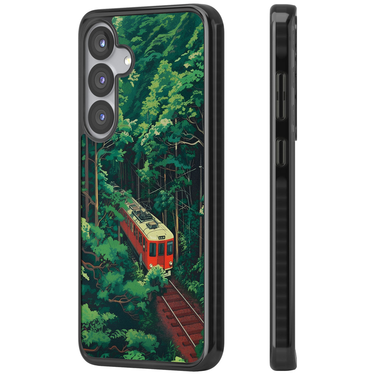 Railway In Toyama Samsung S25 / Samsung S25 Plus / Samsung S26 / Samsung S26 Plus Impact Black Phone Case side