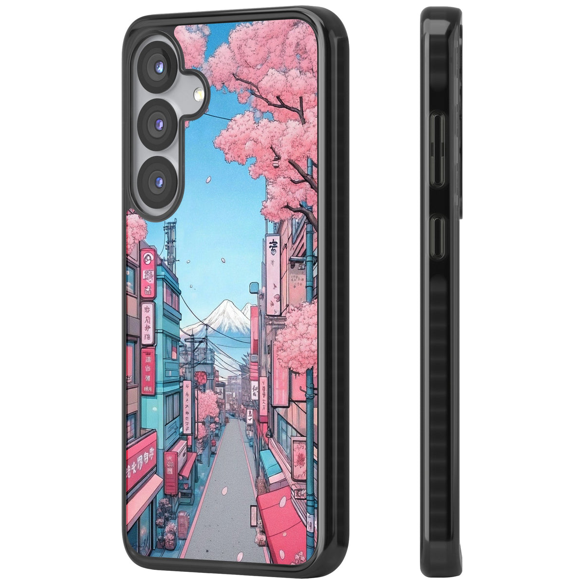 Sakura Lane Samsung S25 / Samsung S25 Plus / Samsung S26 / Samsung S26 Plus Impact Black Phone Case side