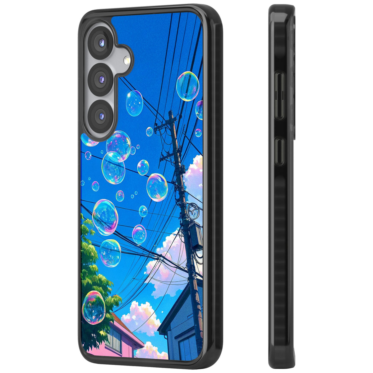 Suburban Bubbles Samsung S25 / Samsung S25 Plus / Samsung S26 / Samsung S26 Plus Impact Black Phone Case side