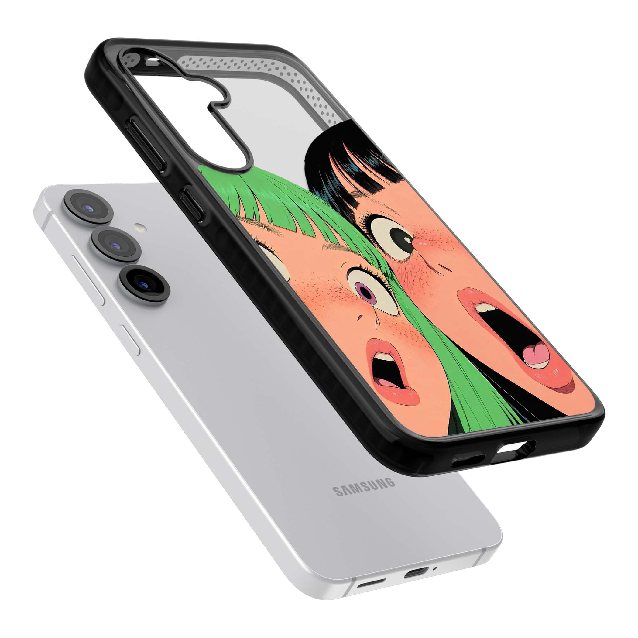 Gasp for her iPhone case | Black Impact case for Samsung Galaxy S25, Samsung Galaxy S25 Plus