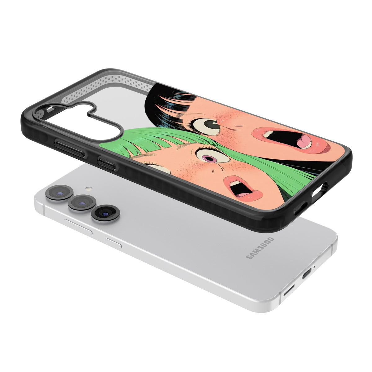 Gasp Samsung S25 / Samsung S25 Plus / Samsung S26 / Samsung S26 Plus Impact Black Phone Case angled