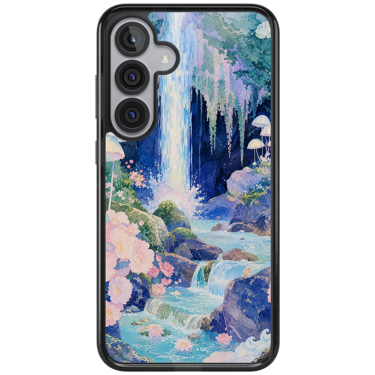 Mystic Waterfall Samsung S25 Plus / Samsung S26 / Samsung S26 Plus Impact Black Phone Case front