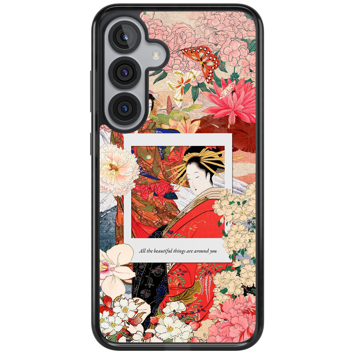 Woodblock Geisha Samsung S25 Plus / Samsung S26 / Samsung S26 Plus Impact Black Phone Case front