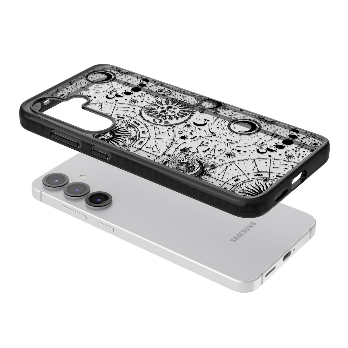Astral Mystic Samsung S25 / Samsung S25 Plus / Samsung S26 / Samsung S26 Plus Impact Black Phone Case angled